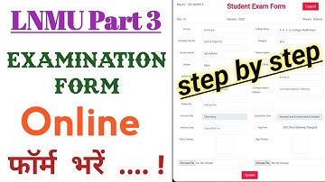 LNMU Part 3 exam form fill up online 2022