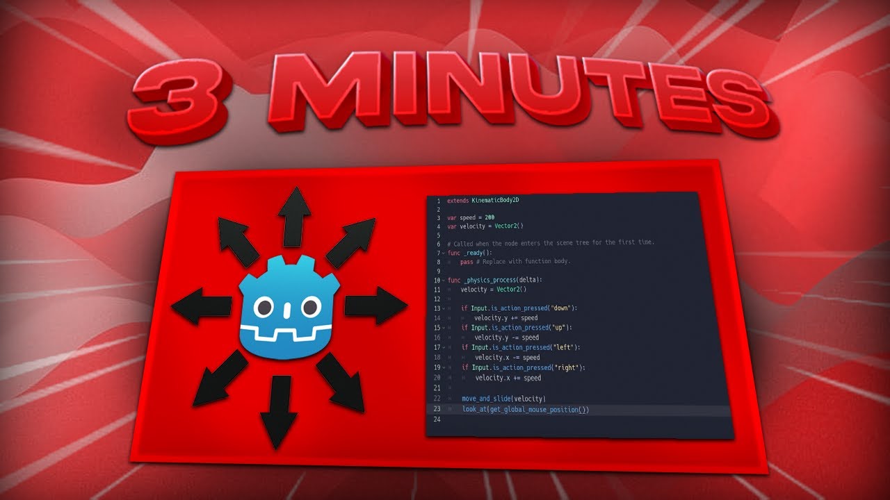Top Down Movement in Godot in LESS THAN 3 MINUTES! - YouTube
