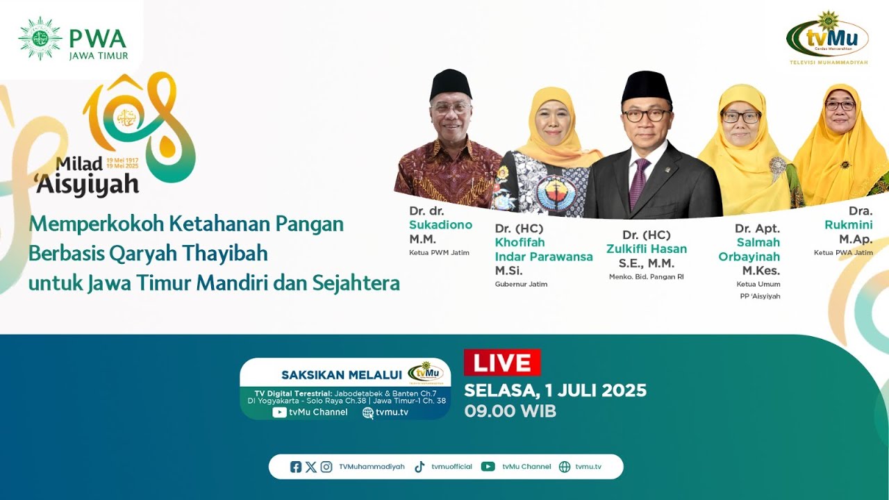 Milad Aisyiyah Ke-108 | Memperkokoh Ketahanan Pangan Berbasis Desa Qaryah Thayyibah Untuk Jawa Timur