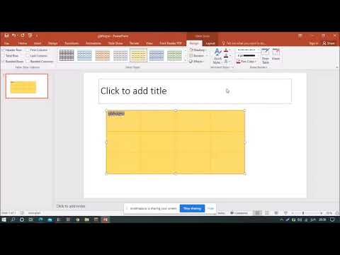 ცხრილის გაკეთება PowerPoint ში