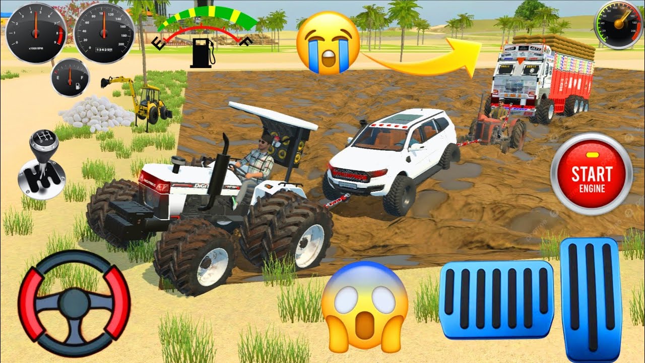 DIGITREC, Tractor 😲 Endeavour 🚗Car 😧, And Old tractor || Rescue Old Truck Stuck in Mud 😢|| Game Play