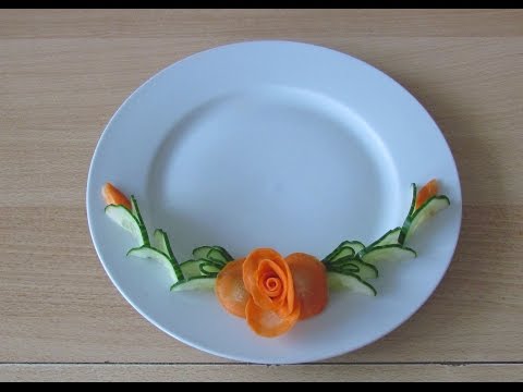 Hướng dẫn tỉa hoa trang trí đĩa ăn từ Cà rốt_Pruning flowers from Carrots-Beschneiden Blumen