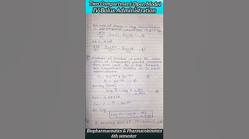 Two compartment open model IV Bolus #biopharmaceutics #shorts #6thsemester #trending #viral #ivbolus