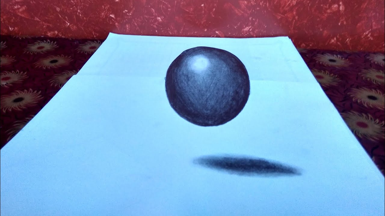 How to draw floating a sphere/ how to draw a 3d art sphere - YouTube