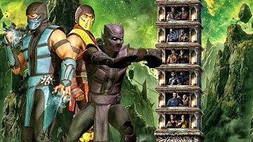 UMK3 Noob Saibot and Sub Zero with Scorpion Warrior Klassic Tower | Mortal Kombat 1 - No Commentary