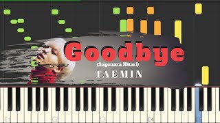 Taemin - Good bye (Sayonara Hitori) Piano Cover chords