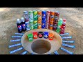 Coca, Fanta, Mirinda, Pepsi, 7Up, Sprite, Warrior VS Mentos in Two Underground Pits!