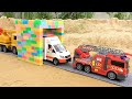 Construction Vehicles Pass Through The Magic Gate | Fire Truck Crane Truck Toy Stories | BIBO STUDIO
