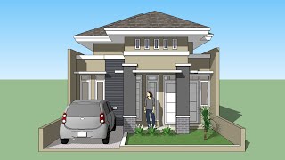 Sketchup house design tutorial screenshot 2