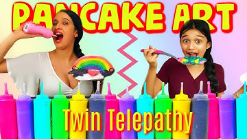 Twin Telepathy Pancake Art Challenge| Mom VS Daughter