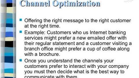 Channel Optimization, CRM