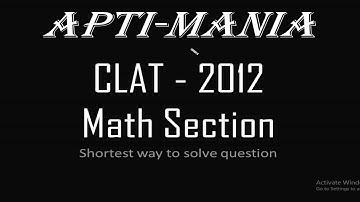 CLAT 2012 Actual paper (Maths Section)