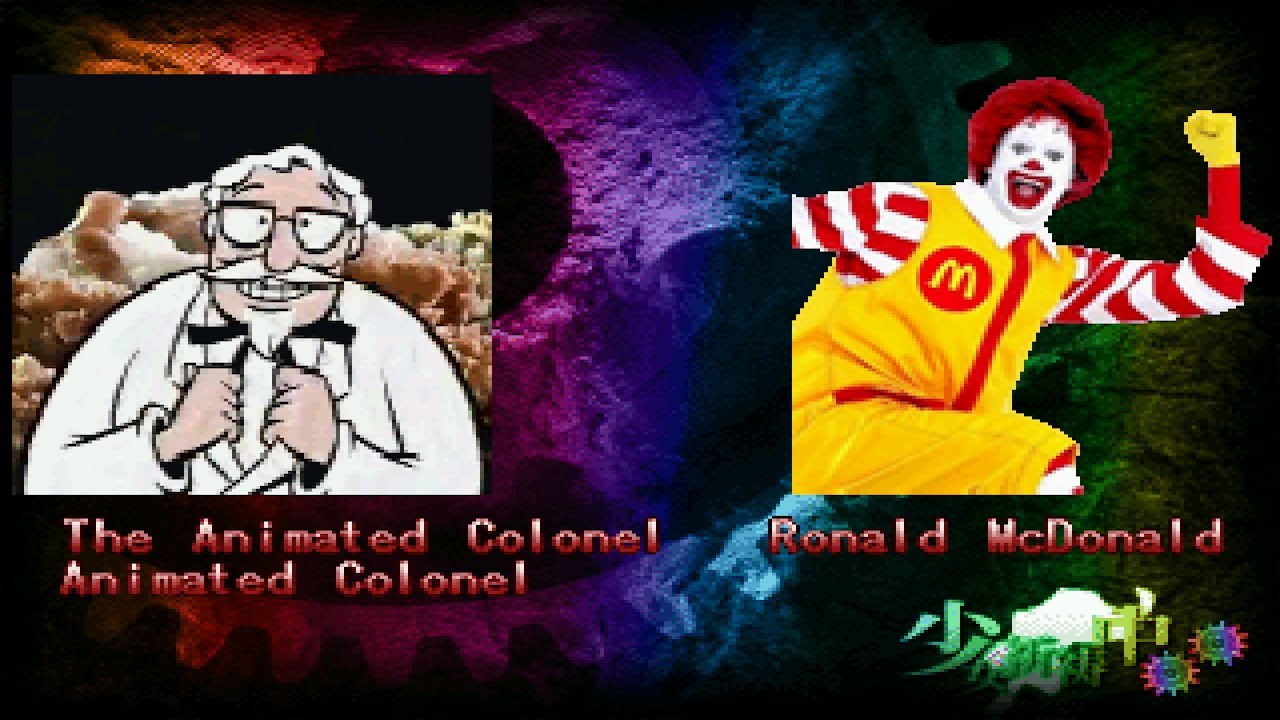 [MUGEN] The Animated Colonel (Old & Remake) Vs Team Ronald McDonald