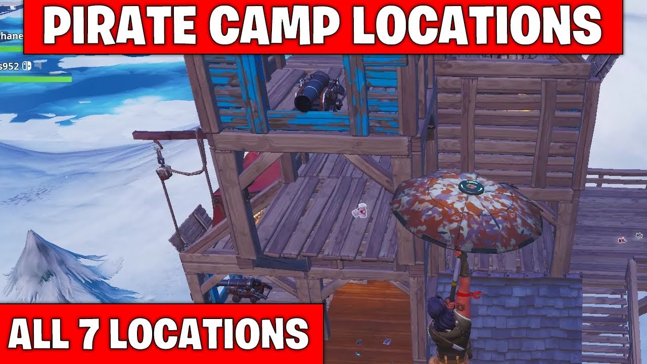 All Pirate Camp locations in Fortnite