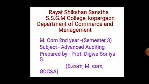 Advanced auditing chapter no 1st  main point no3