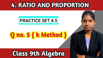 Practice set 4.5 algebra 9th standard k method chapter 4 ratio and proportion