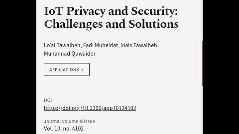 IoT Privacy and Security: Challenges and Solutions | RTCL.TV