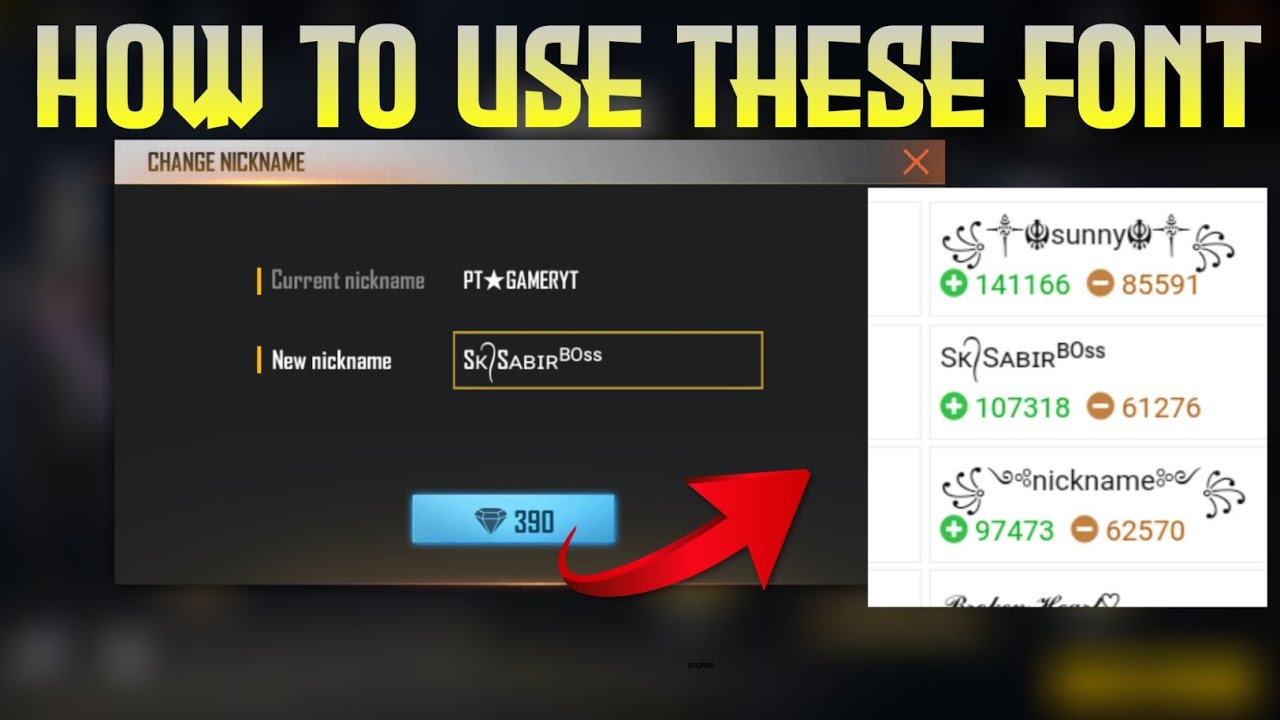 HOW TO CHANGE FREE FIRE NAME STYLE FONT /HOW TO CREATE ...