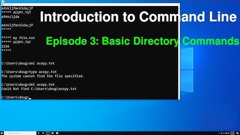 Introduction to Command Line III: Basic Directory Commands