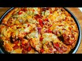 CHICKEN AND MUSHROOM PIZZA WITH BACON || PIZZA DOUGH RECIPE || PIZZA WITH SWEET CHILLI SAUCE