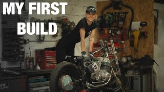 BUILDING MY FIRST MOTORCYCLE / PROGRESS -  EP 5 / HONDA CB750  / Custom Series by TOMBOY A BIT