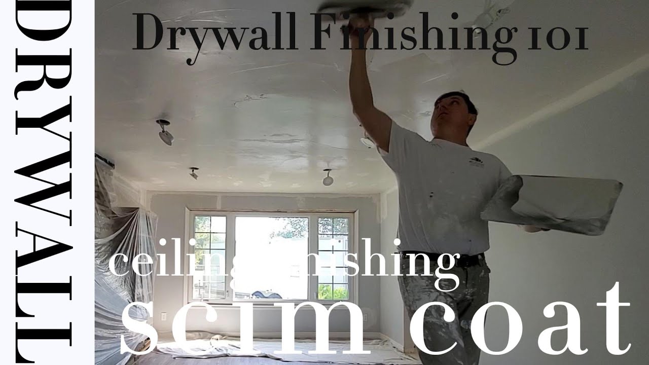 Skimming mud over popcorn ceiling YouTube