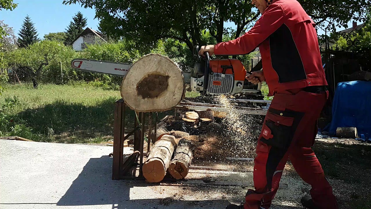 Stihl Ms 880 chainsaw port and muffler mod - YouTube