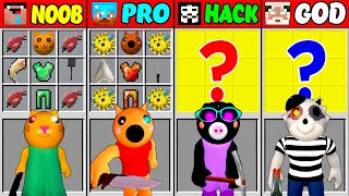 Minecraft NOOB vs PRO vs HACKER vs GOD ROBLOX PIGGY 7 Crafting Challenge (Animation)