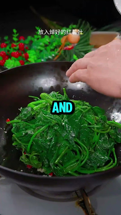 🥬 How to Cook Sweet Potato Leaves—Crispy, Green & Delicious! 🌶️🧄