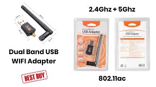 Dual band usb adapter 600mbps | AC Wifi | 2.4Ghz & 5Ghz | Unboxing | Speedtest Review | With Antenna