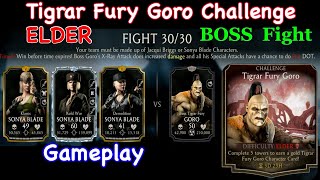 Tigrar Fury Goro Elder Challenge All BOSS Fight Gameplay Mk Mobile