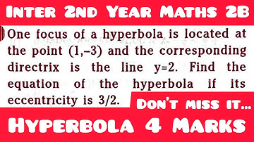 Hyperbola in telugu@maths naresh eclass