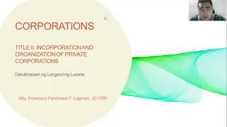 Law on Corporations Title II