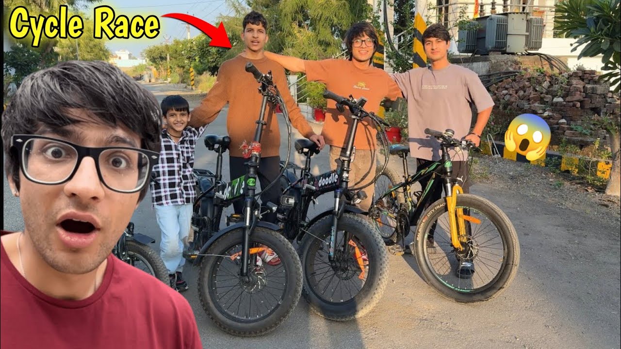 Cycle Race with joshi Brothers 😅 // Sourav joshi vlogs// @souravjvlogs 