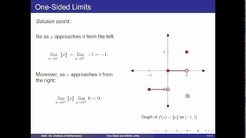 [Math 100] Lec 4 One Sided Limits and Infinite Limits