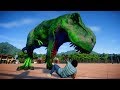 Tyrannosaurus Rex vs Spinosaurus Breakout & Fight - Jurassic World Evolution Dinosaurs Fighting