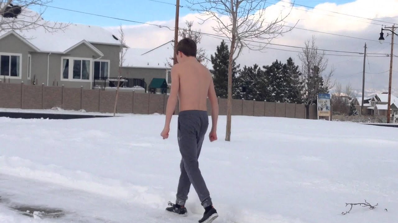 Shirtless Snow Dive In Freezing Weather Youtube