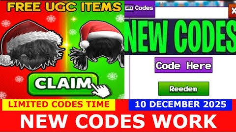 *NIEUWE WERKENDE CODES* [KERSTKAPSELS] Klik voor gratis UGC-items ROBLOX | 10 december 2025