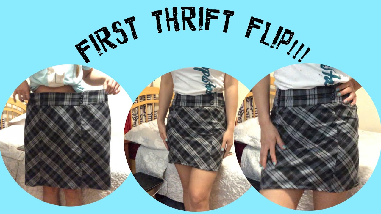 Thrift flip/ skirt transformation! First time ever!! YouTube