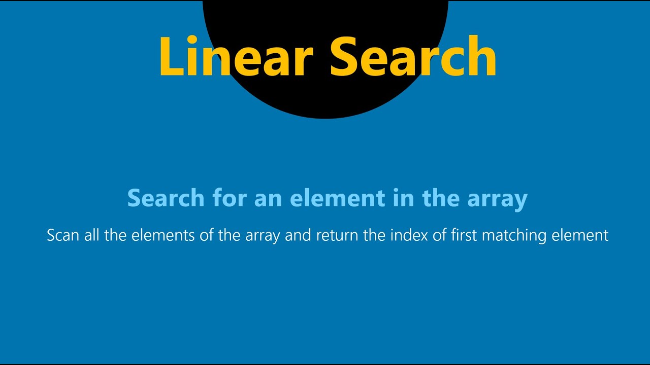 8. Recursive Linear Search to find a key in the array elements. - YouTube
