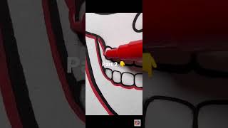 How to draw easy glitch effect skull 💀™©  | easy toturial || #shorts