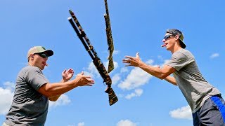 Winchester SXP Pump Shotgun Trick Shots | Throw N Loads | Gould Brothers