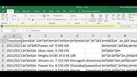 (Solved) Fix Google Forms Response CSV file hindi font display error