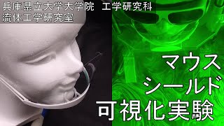 マスク周り流れ動画vol.12（マウスシールド周り流れの可視化実験）