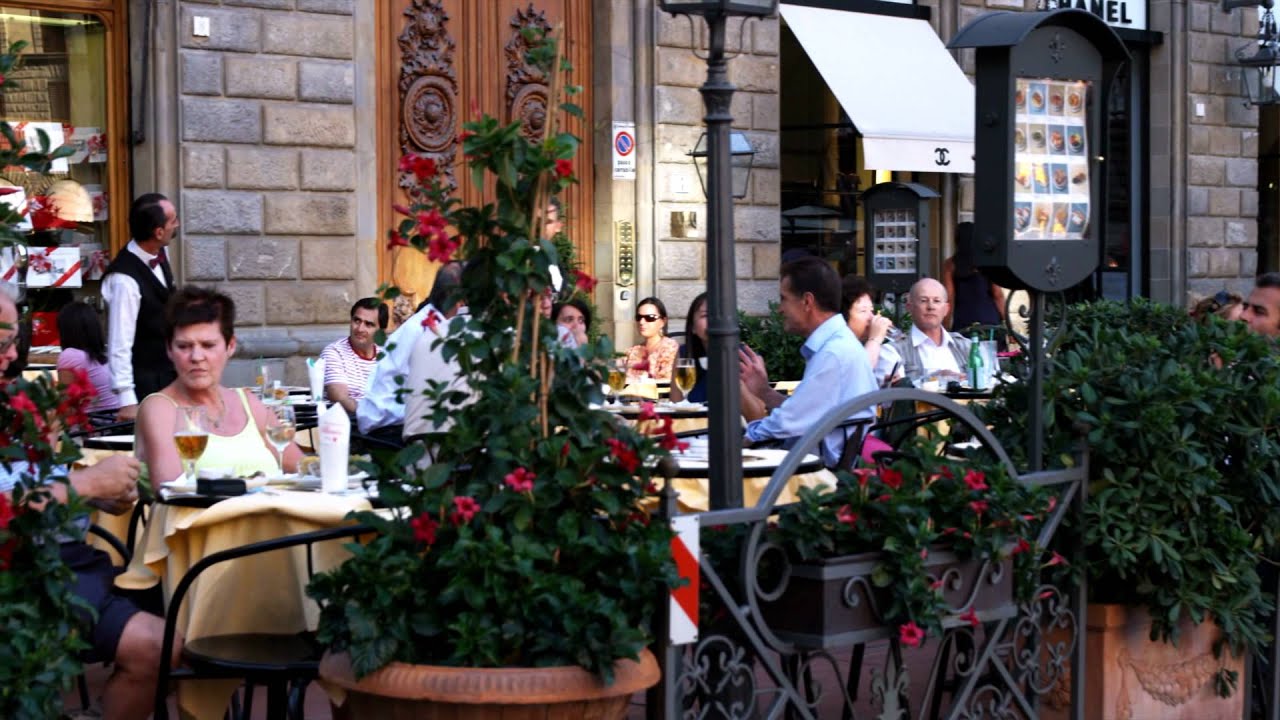 People Eating Outside A Restaurant In Italy Youtube