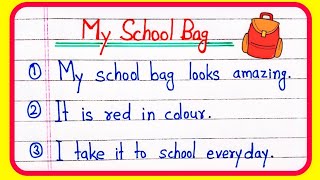 10 lines on My school bag essay writing | My school bag essay | Essay on my school bag in English