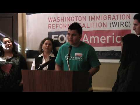 DREAMer Carlos Padilla speaks at OneAmerica press ...