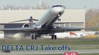 Crj2, Crj7, Crj9 Take Offs From Dtw Rw 21R - N927Evn738Evn337Pqn8775A