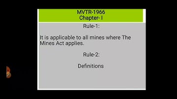 Notes on Mine Vocational Training Rule-1966