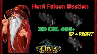 Tibia Hunt Falcon Bastion ED Lvl 400+ ( XP 2,5kk + 500k a 600k Profit )